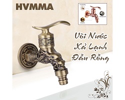 Vòi mini xả lạnh TÂN CỔ ĐIỂN hình ĐẦU RỒNG đồng thau xịn HVMMA cho toilet WC nhà vệ sinh, phòng tắm